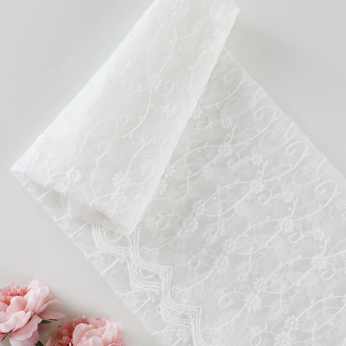 Milk Silk Dress Pastoral Embroidered Fabric for Women's Wear Wholesale 3